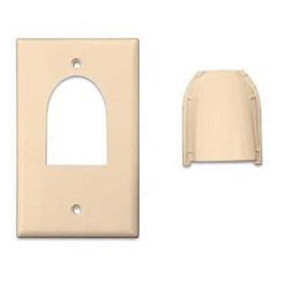 Vanco Single-Gang Bulk Cable Wall Plate (ivory)