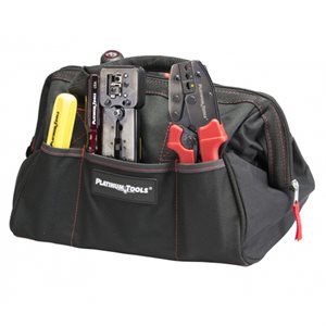 Platinum Tools Big Mouth Canvas Tool Bag, 12.75" x 8.75" x 8