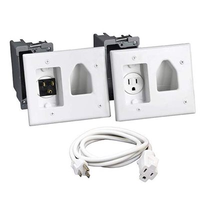 DataComm Recessed Pro-Power Kit with Straight Blade Inlet