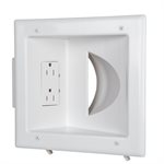 DataComm Recessed Low Vltg Media Plate w / Duplex Receptacle