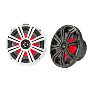 KICKER KM84L 8" 4-ohm Marine Coaxial Speakers with 1" Tweeter, Lighted