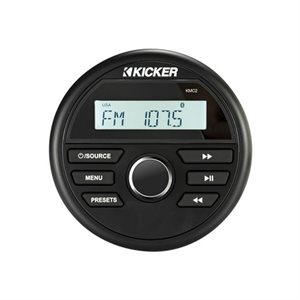 KICKER KMC2 Marine Gauge-Style Media Center w / Bluetooth, Bla