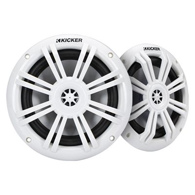 Kicker KM60 6.5" Marine Coaxial w / .5"Tweeter Speaker (white)