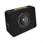 KICKER CompC 10-inch (25cm) Subwoofer in Thin Profile Enclosure, 4-Ohm