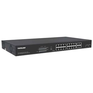 Intellinet 16 Port Gigabit Ethernet POE+ Switch with 4 RJ45 Gigabit and 2 SFP Uplink Ports