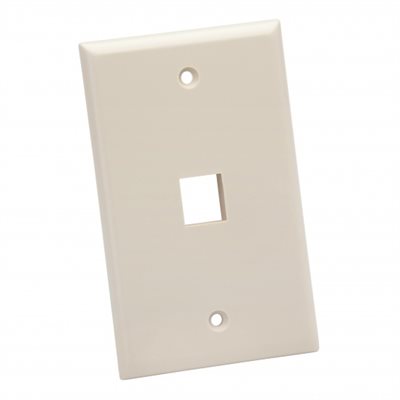 Platinum Tools 1-Port Wall Plate (lt. almond, 25 pk)