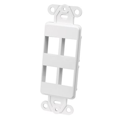 Vanco Decor Style Keystone Wall Plate Inserts- 4 Ports (W