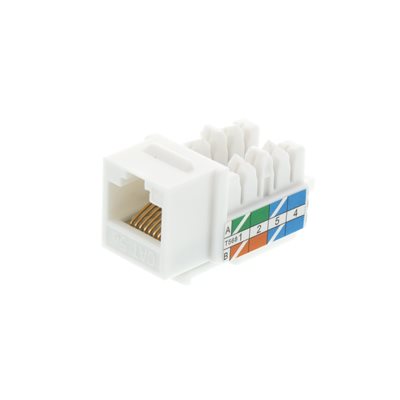 Vanco Cat 5E 90 Degree Keystone Inserts- 8 Conductor (White)