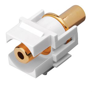 Vanco 3.5mm Keystone Inserts- 3.5mm Jack to 3.5mm Jack (Whit