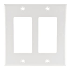 Vanco Dual-Gang Decor Style Face Plate (white)