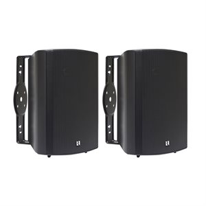 Russound 6.5" 70V Surface Mount Indoor / Outdoor Speakers (black, pair)