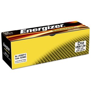Energizer Industrial D Alkaline 1.5V Battery, 12-Pack
