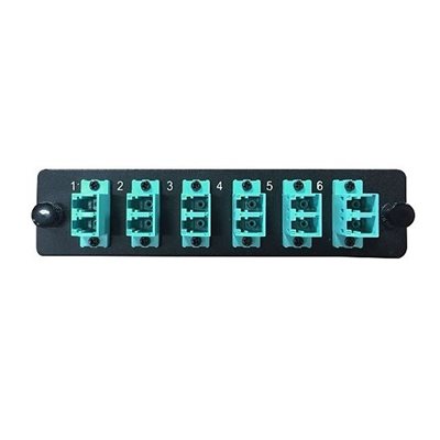 Techlogix LGX insert - Multimode OM3 / 4 - 6 Duplex LC for 12F Total (aqua color)