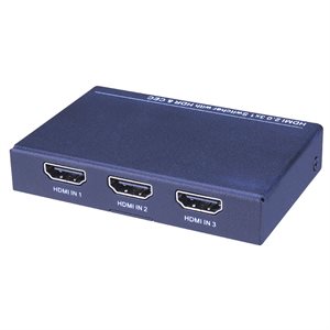 Vanco HDMI 3x1 Switch with HDR and CEC