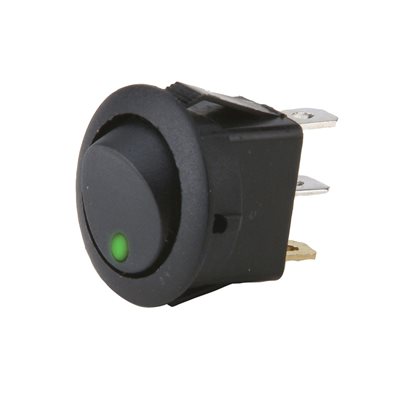 Install Bay Round Rocker Switch with Green LED (5 pk)