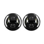 Metra 7" LED Light with Black Face and Partial Halo, 7 Inch,