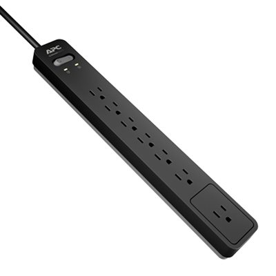 APC 7-Outlet 120V Essential SurgeArrest w /  6' Cord (black)