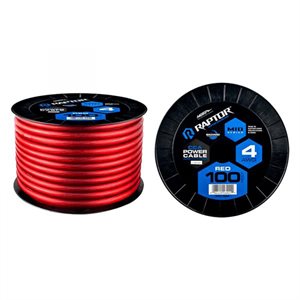 Raptor 4 AWG Red CCA Mid-Series Power Cable, 100FT