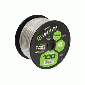 Raptor Pro Series 4 AWG Oxygen Free Copper - Clear - 100 Fee