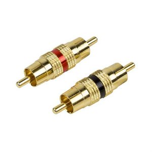 Raptor Gold RCA Barrel Connector, M to M Pro Series, Pair