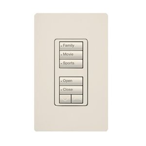 Lutron RadioRA 2 Wall Mount Designer Keypad (light almond)