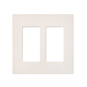 Lutron 2-Gang Satin Wall Plate (biscuit)