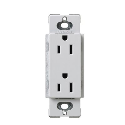 Lutron Satin Color 15A Duplex Receptacle (palladium)