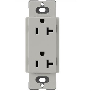 Lutron Satin Color 20A Duplex Receptacle (pebble)