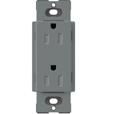 Lutron 15A Tamper Resistant Duplex Receptacle (slate)