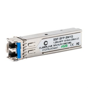 Cleerline 1G SFP transceiver SM 1000Base-LX, 1310nm, 20Km max reach, w / DDM