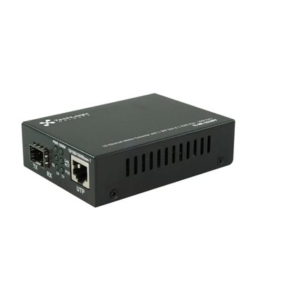 TechLogix 1G Ethernet Media Converter with 1 SFP Slot & 1 RJ45 Port - 30W PoE+