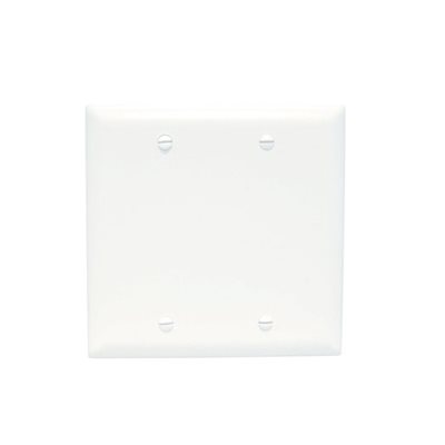 On-Q 2-Gang Blank Solid Wall Plate (white)