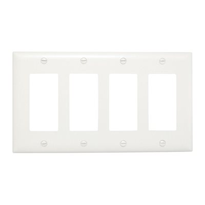 On-Q Wall Plate Decorator 4-Gang (white)