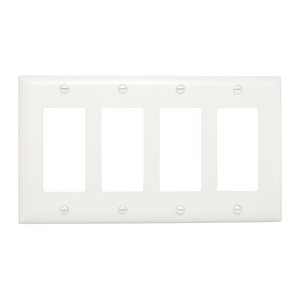 On-Q Wall Plate Decorator 4-Gang (white)