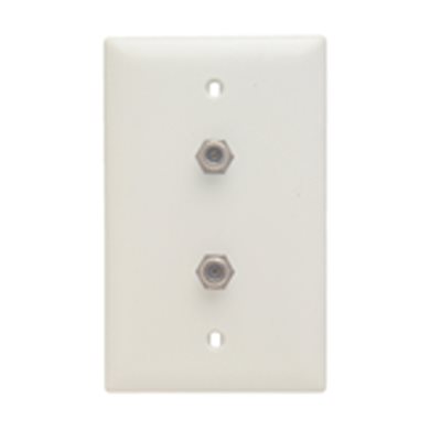 On-Q Dual 1GHz F-Connector Coax Wall Plate (white)