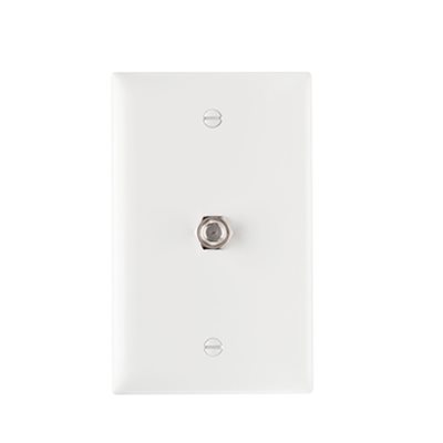 On-Q 1GHz F-Connector Coax Wall Plate (white)