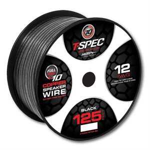 T-Spec v10 12 ga Speaker Wire 125' Spool (black)