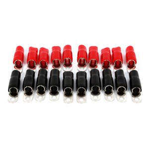 T-Spec v8 1 / 0 ga 1 / 4" Crimp Ring Terminal (red / black, 20 pk)