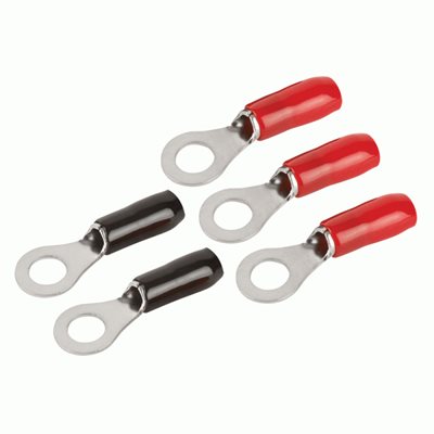 T-Spec v8 8 ga 5 / 16" Crimp Ring Terminal (red / black, 5 pk)