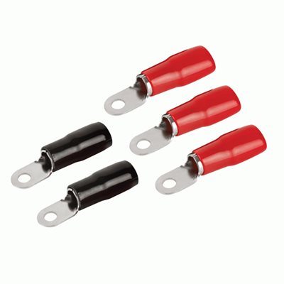 T-Spec v8 1 / 0 ga 1 / 4" Crimp Ring Terminal (red / black, 5 pk)