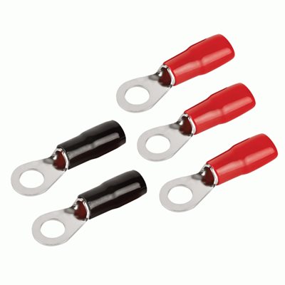 T-Spec v8 1 / 0 ga 3 / 8" Crimp Ring Terminal (red / black, 5 pk)