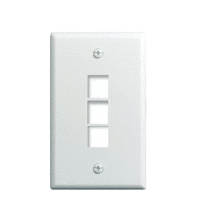 On-Q Single-Gang 3-Port Wall Plate (white, 10 pk)