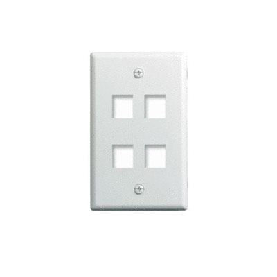 OnQ 1G WALL PLATE 4-PORT WH (M10)