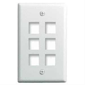 On-Q Single-Gang 6-Port Wall Plate (white)