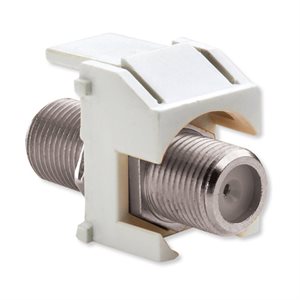 On-Q 3GHz Recessed F-Connector Keystone Insert (white)