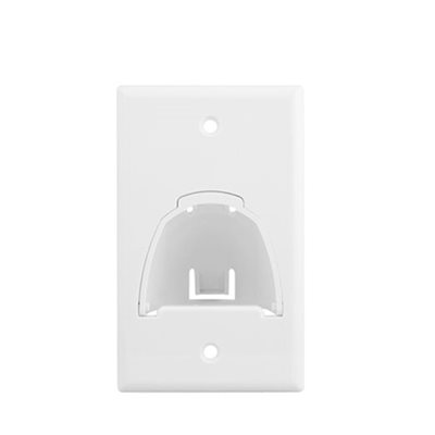 On-Q Single-Gang Hinged Bullnose Wall Plate (white)