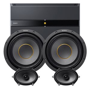 Sony ES Bundle 2 – 6-Channel Amplifier, 6x8 Coaxial Speaker Pair, 2x 10” Subs + Free Sound Damping