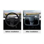 Rydeen Tesla Yoke Steering Wheel Nappa Leather 2016-2023 Model 3, 2019-2023+ Model Y (white)